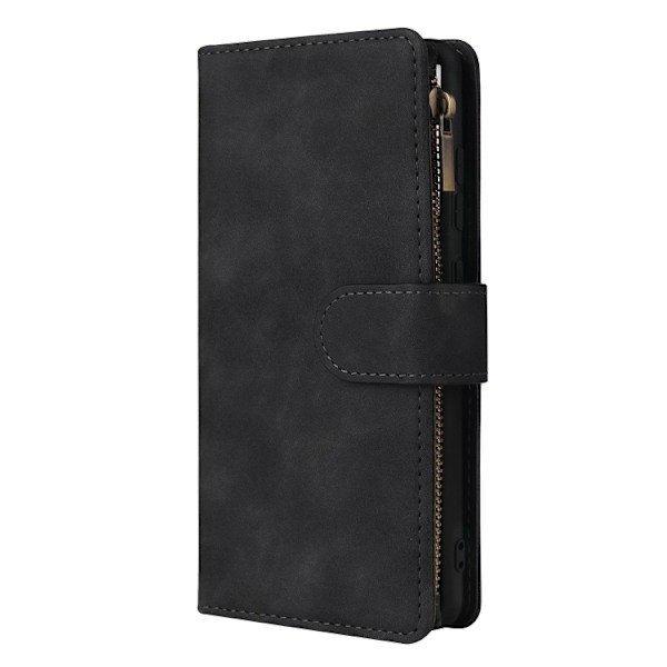Samsung S20 FE - Multifunktionellt 8-Fack Plånboksfodral Zipper Svart Black