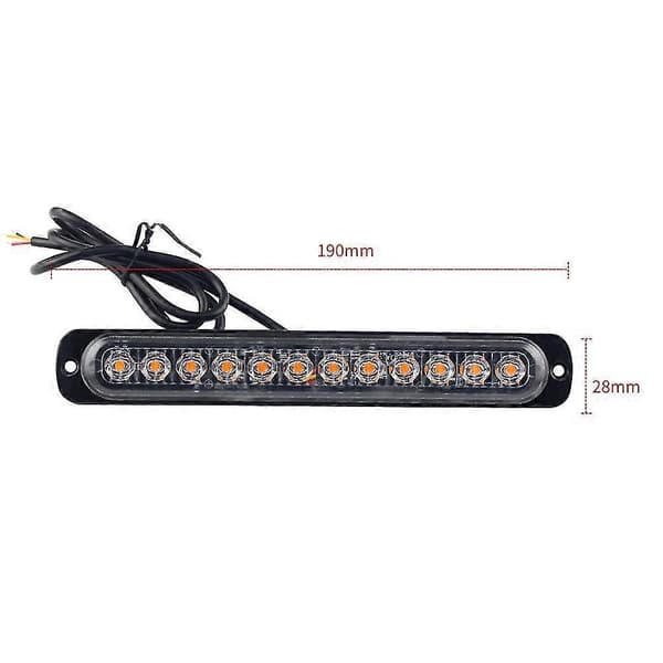 4 stk. 12 Led Strobe S Blinkende Beacon Gul Advarsel 12v 24v Stroboskoper