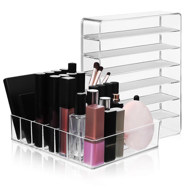 2 stk. Øjenskygge Organizer Makeup Opbevaringskasse Klar Udstillingskasse Kommode Organizer