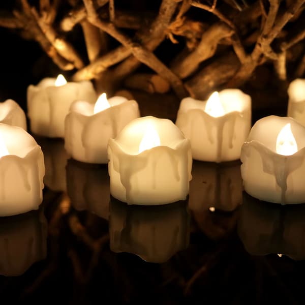 Varmvitt ljus 4,6*3,3 cm Set med 12 LED-ljus, batteridrivna