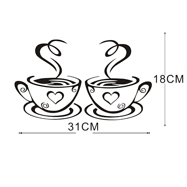 Kaffekopp Design Dekaler Vägg Hem Dekaler Kök Restaurang De