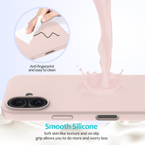 Silikone Cover iPhone 16 Plus Rosa