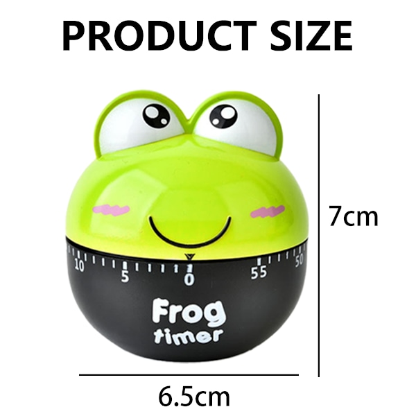Söt Cartoon Groda Mekanisk Timer 60 Minuter Maskineri Kök Gadget Matlagningstimer Klocka Hög Larmräknare Manuell Timer