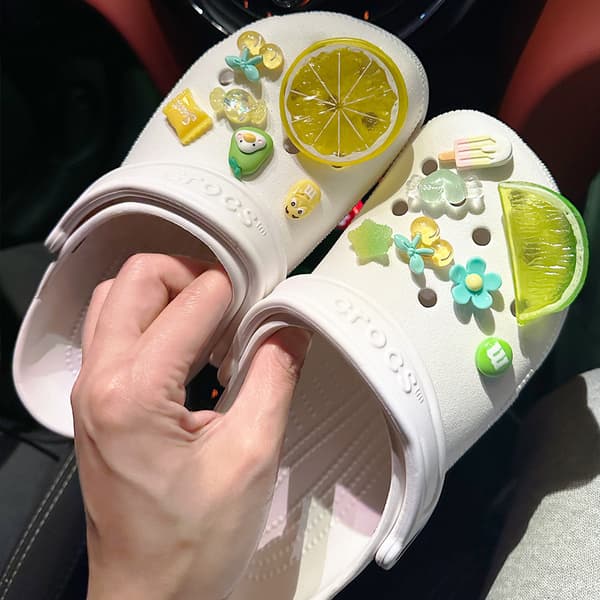 13 stk. Grøn Orange Citron Hule Sko Tilbehør til Croc Charms f