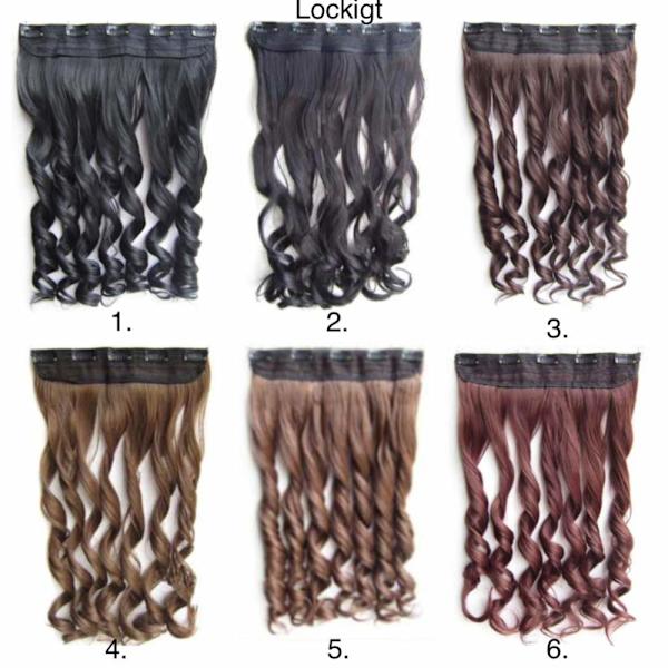 Clip-on, extensions, krøllet & glat, 70cm, flere farver Lockigt - 4