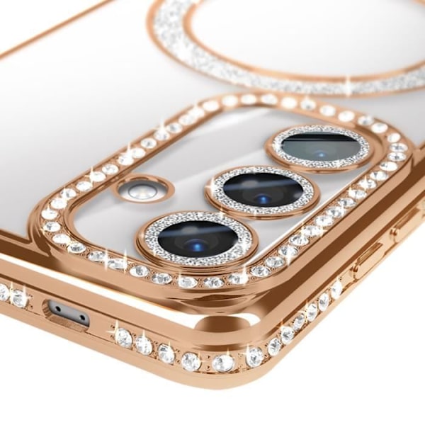 Diamantfodral till Samsung Galaxy S24 Plus MagSafe Contour Rhinestone Gold Gul