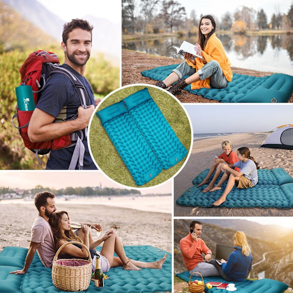 Liggeunderlag Camping Oppblåsbart 9 cm Tykt Luftmadrass Camping