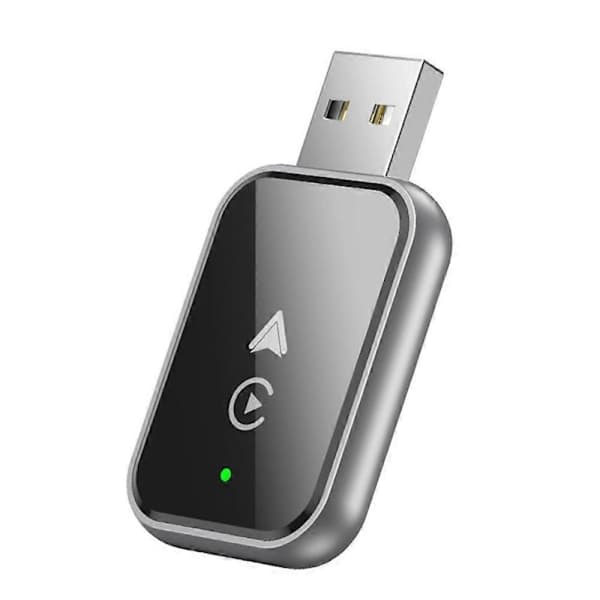 2-in-1 langaton CarPlay -sovitin iPhone/Androidille, minikokoinen langallinen langattomaksi CarPlayksi C-sovittimella