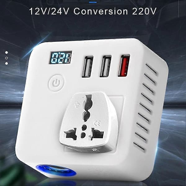 150W Bilstømsomformer 12V til 220V Digital Konverter Autolader Konverter Adapter Modificeret Sinus Bølge U