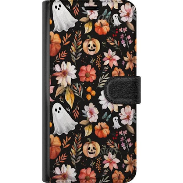 Apple iPhone 15 Plus Transparent Skal Halloween Mönster Pumpa Spöke Maskerad