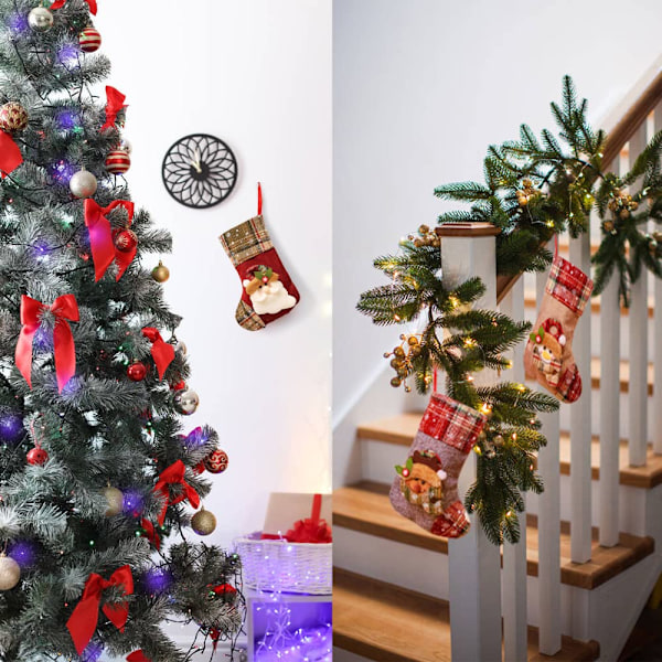 Söta julstrumpor, högkvalitativt material som säkerställer återanvändbar hållbarhet och perfekt för juldekoration (3 st)