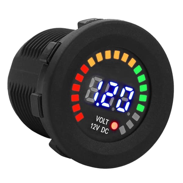12 V Motorcykel Bil LED Digital Display Voltmeter Vandtæt Spænding Volt Måler Sort Ny