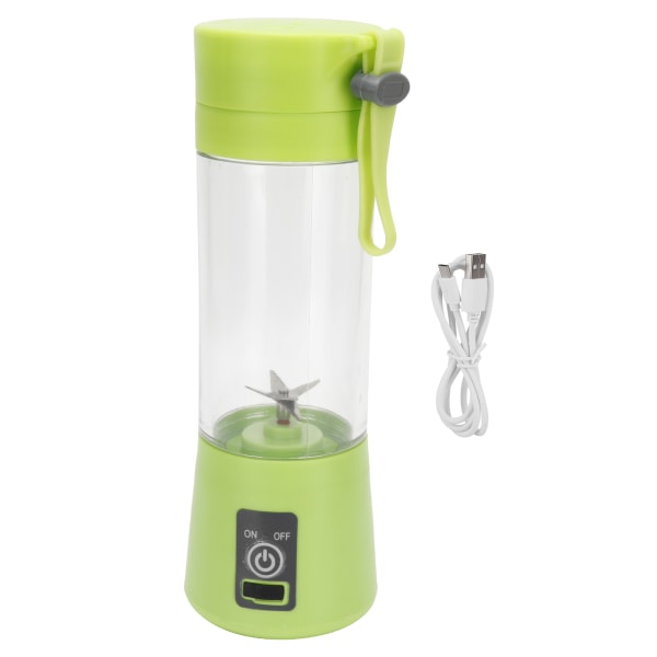 380 ml bärbar elektrisk juicepress automatisk fruktjuicemaskin Blender USB laddning för Home Green