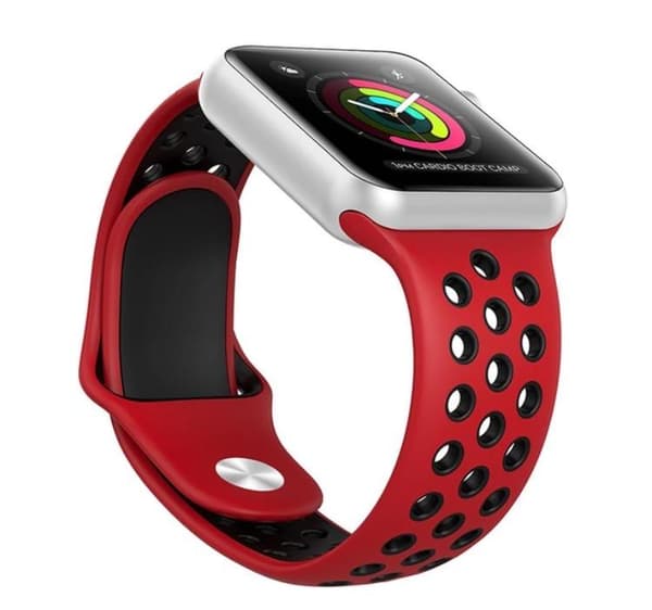 Apple Watch 4, 44mm, silikoniranneke Rosa/Turkos L