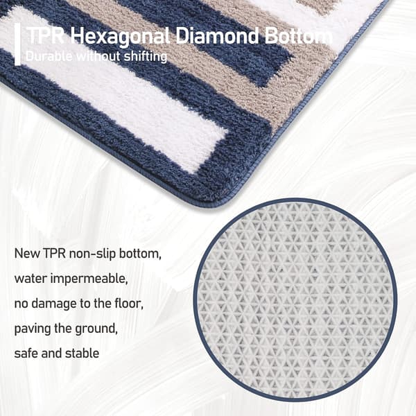 Skridsikker bademåtte køkkentæppe fluffy badeværelsestæppe blød mikrofiber