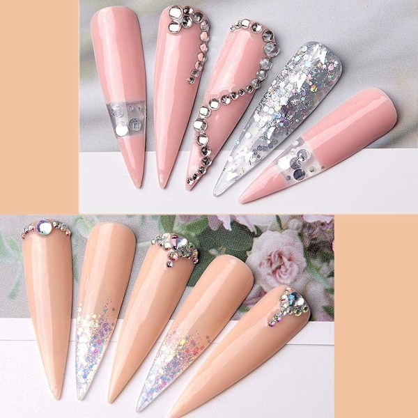 500st nageltippar stiletto extra lång tippar lösnaglar nageltips Transparent