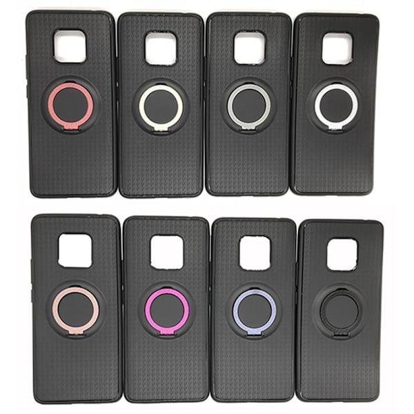 Silikonskal i Carbonfinish med Ringhållare Huawei Mate 20 Pro Blå