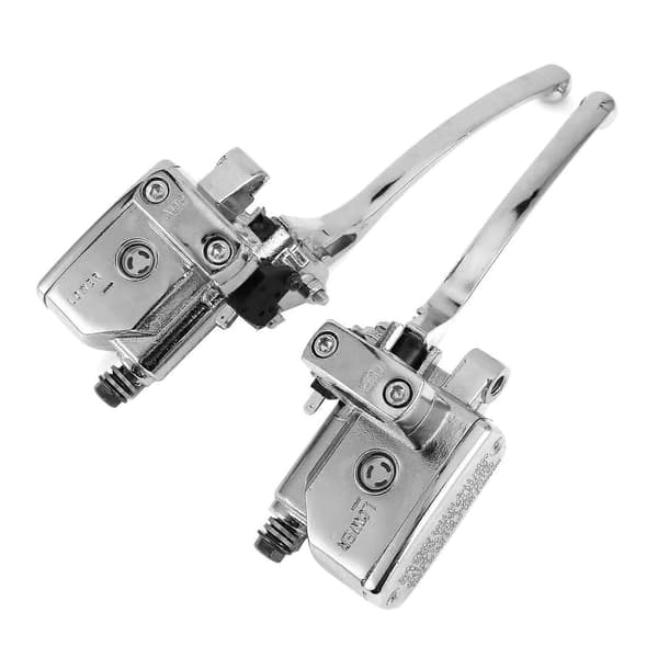 Hydraulisk bromskopplingshuvudcylinderpump silver för motorcykel ATV med 1-tums styre