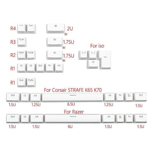 RGB 143 Keycaps ANSI Layout PBT Pudding Double Skin Milk Shot Bagbelyst Keycap