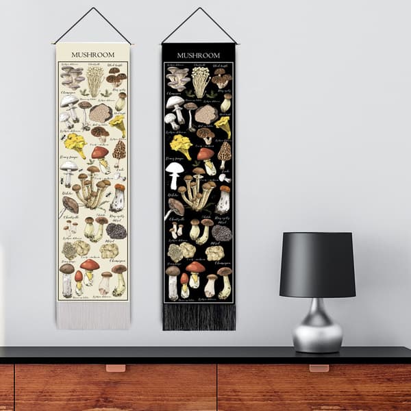 Sett med 2 svart-hvite sopptepper - 32,5x130 cm dekorasjon