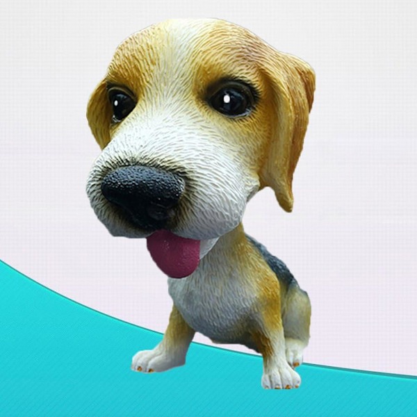 Bobble Head-hundar i polyresin med självhäftande dyna, lättanvända heminredningssamlarobjekt för din bilinstrumentbräda eller vardagsrum, handmålade med
