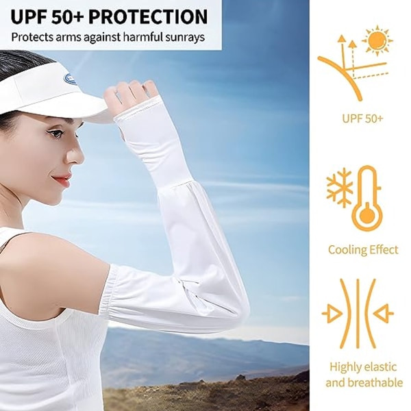 2 par UV-solskyddsarmärmar för män och kvinnor, UPF 50