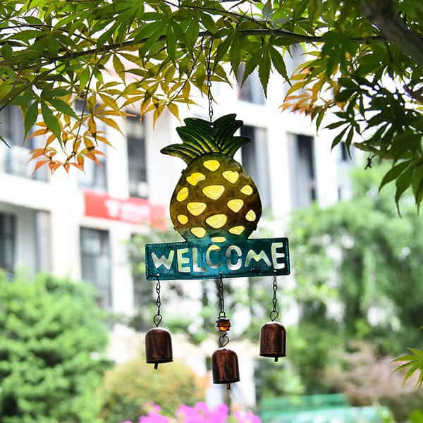 Ananas Vindspel Järn Ananas Form Välkomstskylt Ornament G