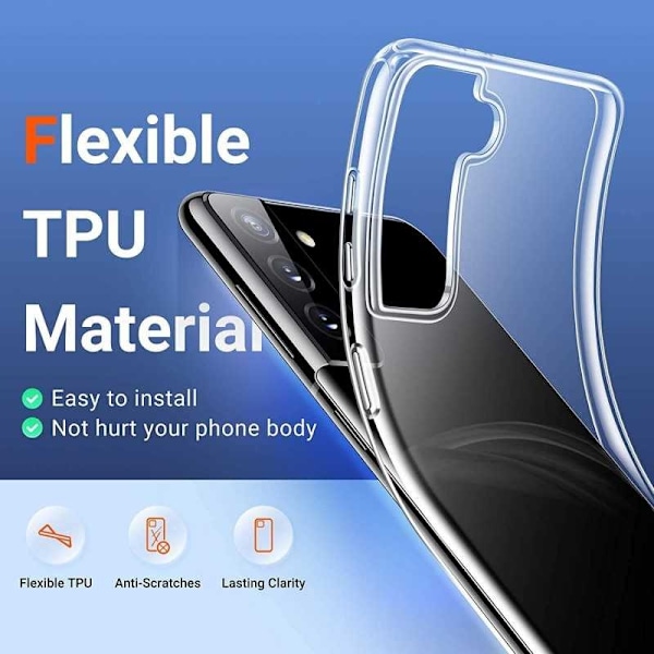 Samsung S22 Plus Stöttåligt Genomskinligt Skal Simple Transparent