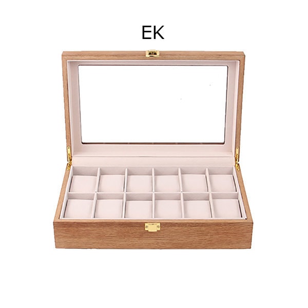 Klockbox 12 klockor Trä -Valnöt, Körsbär eller Ek Ek