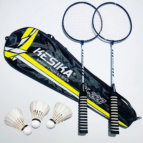 Badmintonracket Dubbelracket Slitstark 2 racketar black C