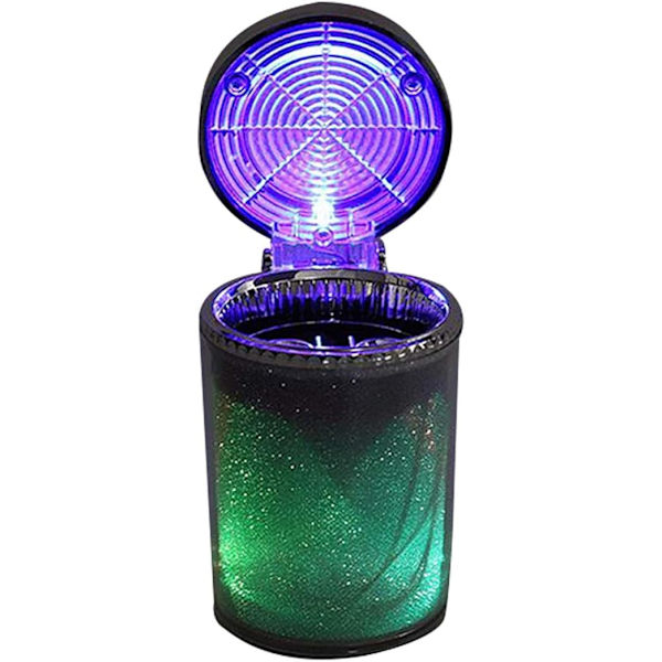 Bilaskebeger - Bærbart askebeger med LED-lys - Mini bilavfallsbeholder