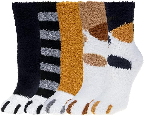 Varmfodrade vinterstrumpor för kvinnor, fluffiga strumpor, fleece