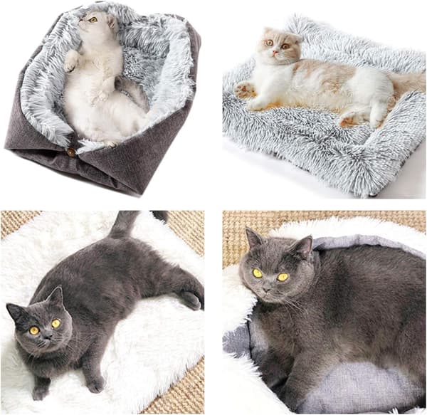 Dobbeltbruks seng for katt, høst og vinter, komfortabel seng