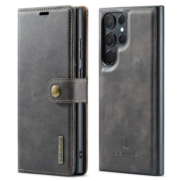 (For Samsung Galaxy A32 4G) DG.MING Leather Mobile Cover - Detachable with blue grå