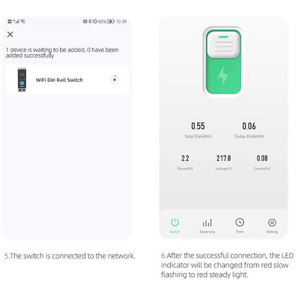 WiFi Smart Switch, Intelligent Strömbrytare med Trådlös Röststyrning och Timerfunktioner, för Säker och Effektiv Elektrisk Hantering i Ditt