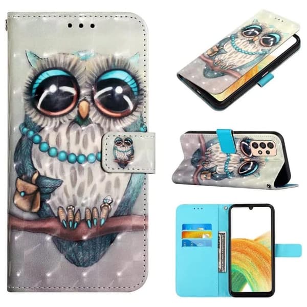 Lommeboketui Samsung Galaxy A53 – Pyntet Ugle