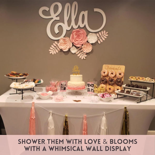 Rainbow and Lily Set med 15 stora 3D-pappersblommor för vägg, bröllop