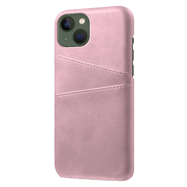 Läderskal Med Kortfack iPhone 14 Rosa