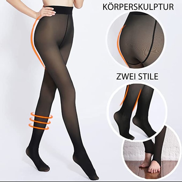 Vadderade leggings för kvinnor, halvtransparenta thermal tights,