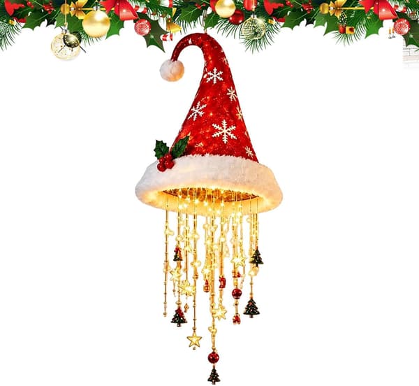 Julhattsbelysning, dekorativ hattformad ljuskrona, dekorativ julbelysning, stil B B