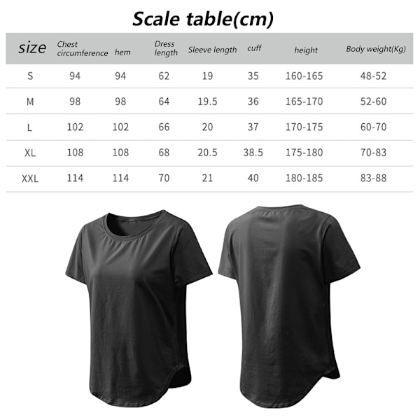 Yoga T-shirt med Kort Ärm för Kvinnor - Tränings-T-shirt, Atletisk Stretch, Fitness Topp - Svart