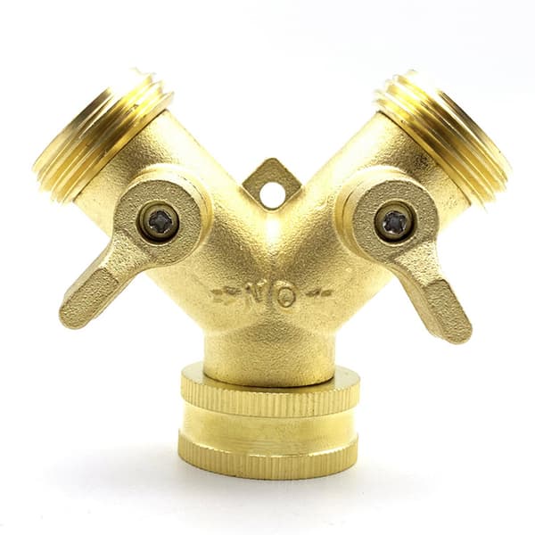 Messing hane tud 2 udgange, guld, 7,5*6,5cm
