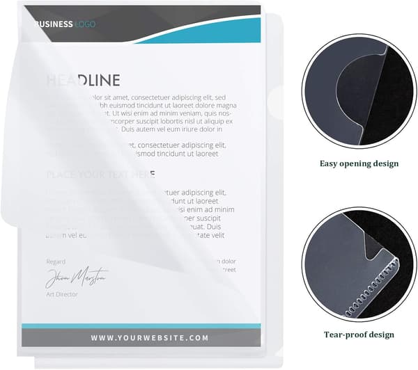 A4 klare plastmapper, 30 stk plastmappe for papir S