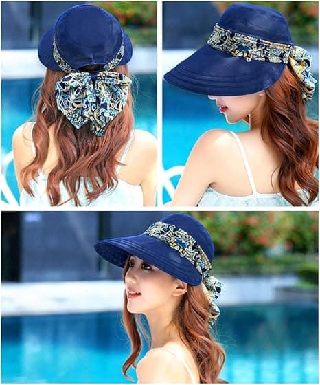 Dame bredbremmet topplue solhatt strandreise sommer floppyhatt
