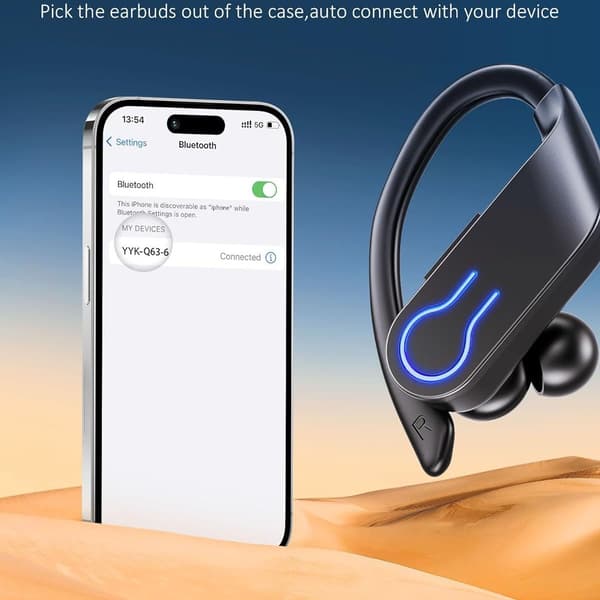 Over-ear TWS Bluetooth-ørepropper med lang batterilevetid