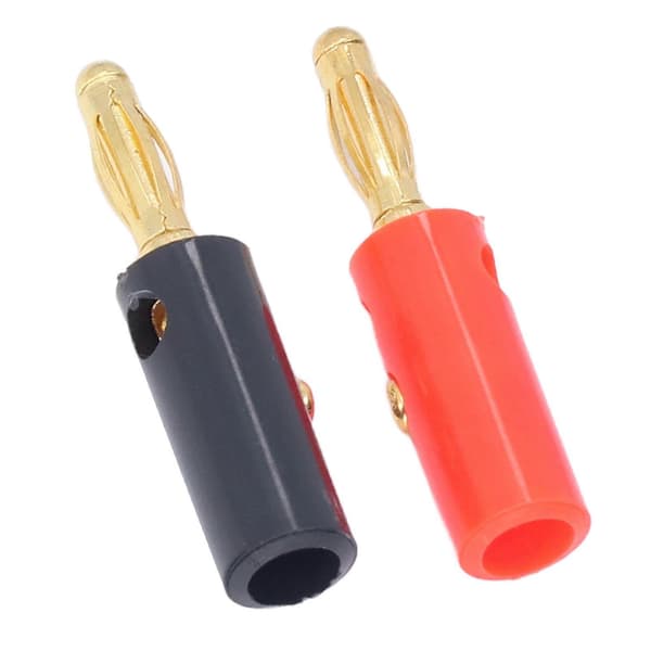 40 STK Bananhøjttalerstik Ledningskabelstik 4 mm Diameter Forgyldt Messing Rød Sort Universal
