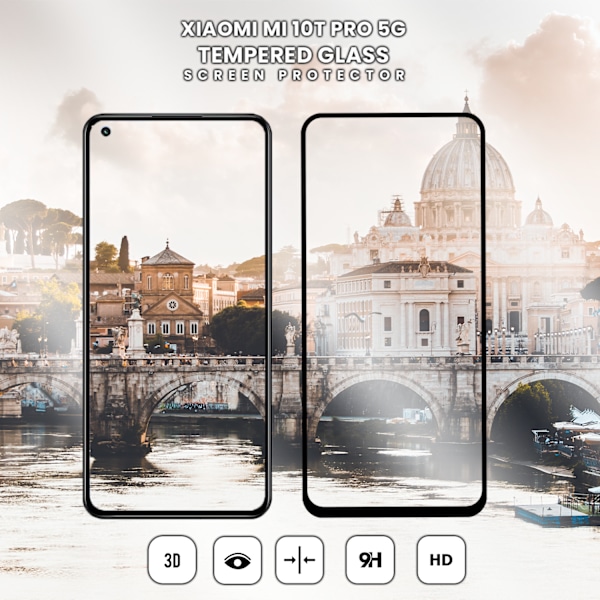 Xiaomi 10T Pro 5G - Härdat glas 9H - Super kvalitet 3D Skärmskydd