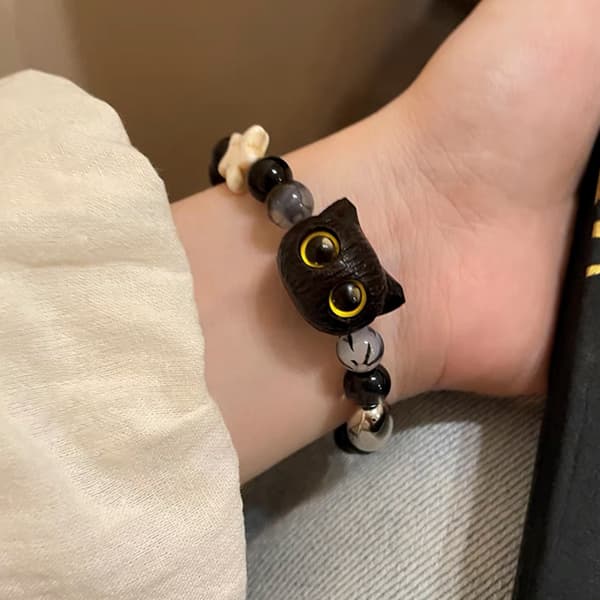 2 stk søt kattungeperlearmbånd, pararmbånd