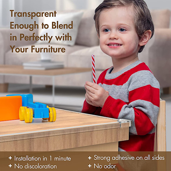 Hörnskydd, Transparent Design Babysäkert Möbelskydd Kantstötskydd För Barnsäkerhet, Justerbar Vinkel Klar Silikon