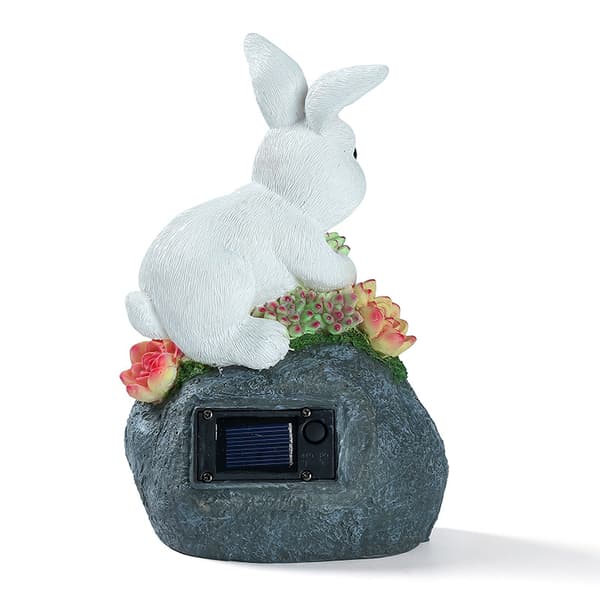 Dekorativt dyr til haven Kanin Solcellelampe Statue Dyr